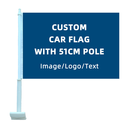 Bagetu Personalized Auto Flag Custom Car Flag Window Clip with 51cm Plastic Pole
