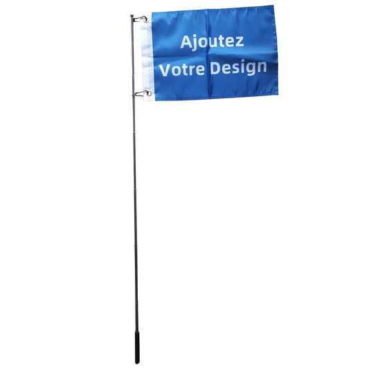 Custom Flag Personalized Flags with Handheld Flagpole Telescopic Stainless Steel Pole with Snap Clips