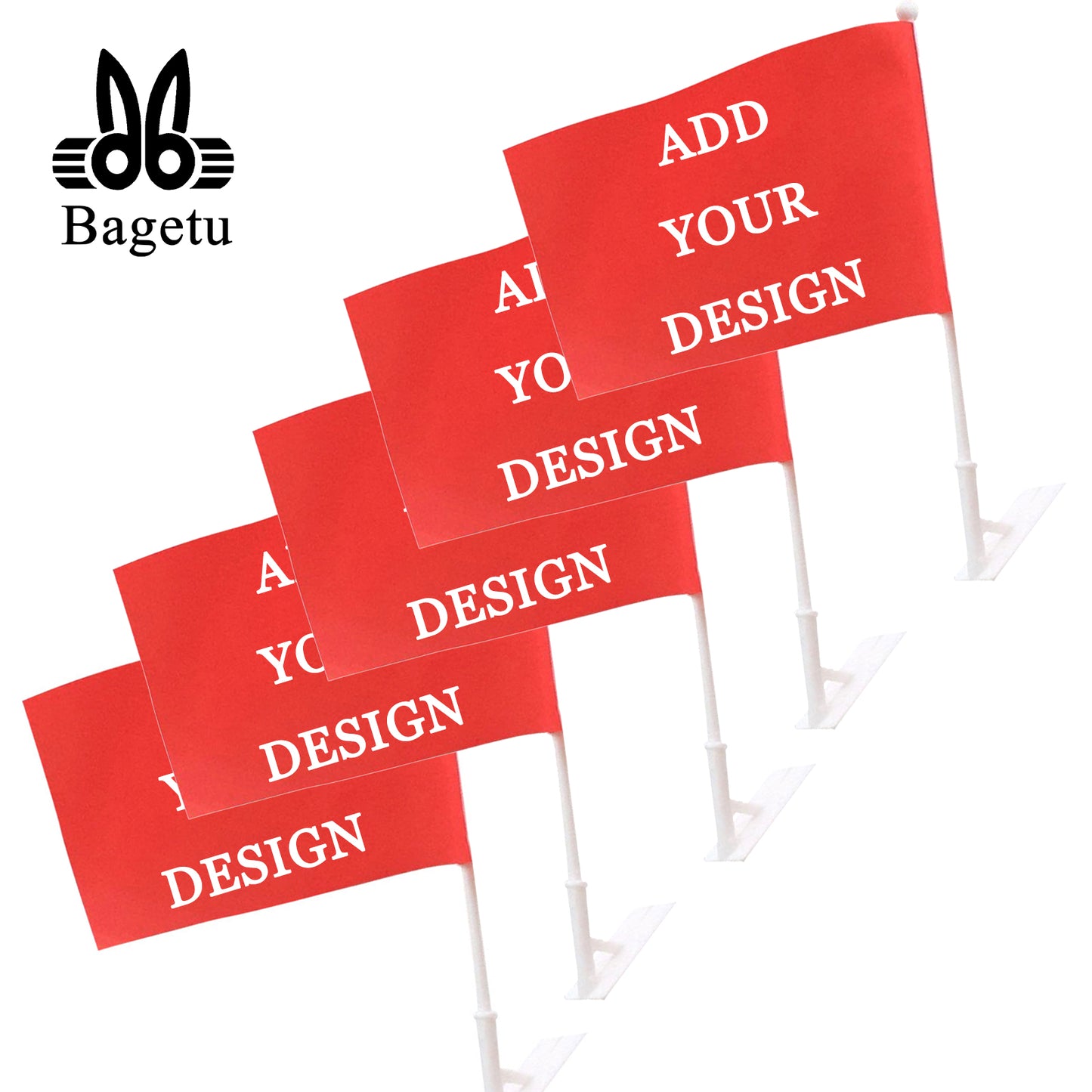Custom Car Flag 14x21cm,Personalized Small Mini Auto Flag for Outdoor Outside Door Wall Decor with Pole