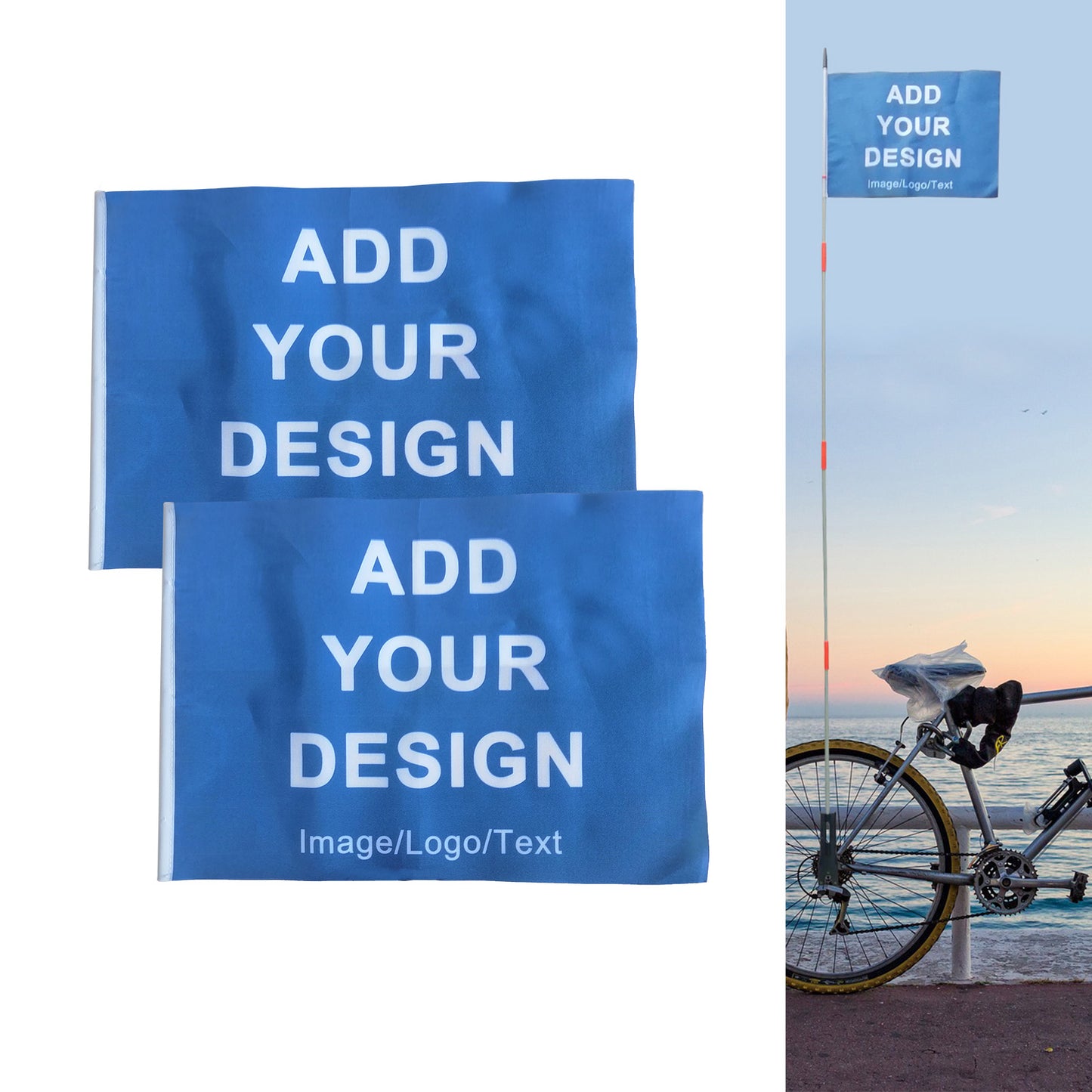 Custom Bike Safety Flag Personalized Bicycle Flags for Outdoor Cycling Riding