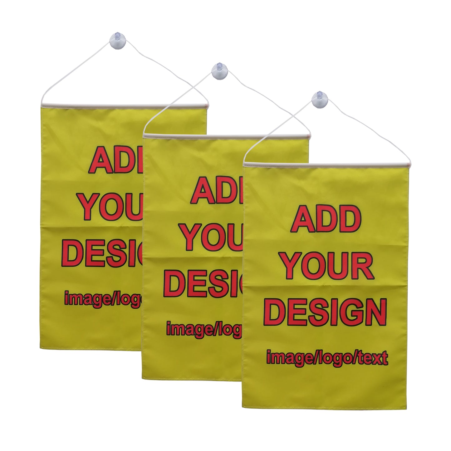 Personalized Vertical Flag with Suction Cup Custom Store Banner Wall Hanging Signs