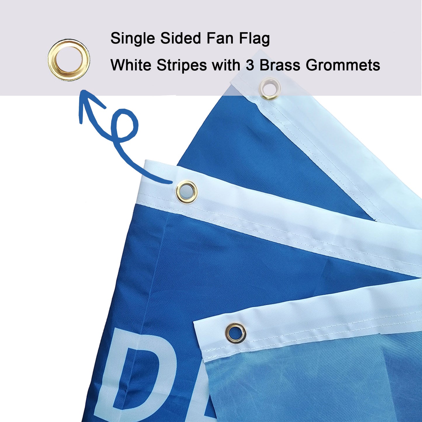 Custom 2PCS Fan Flag Personalized Bunting Flags Canvas Header Brass Grommets