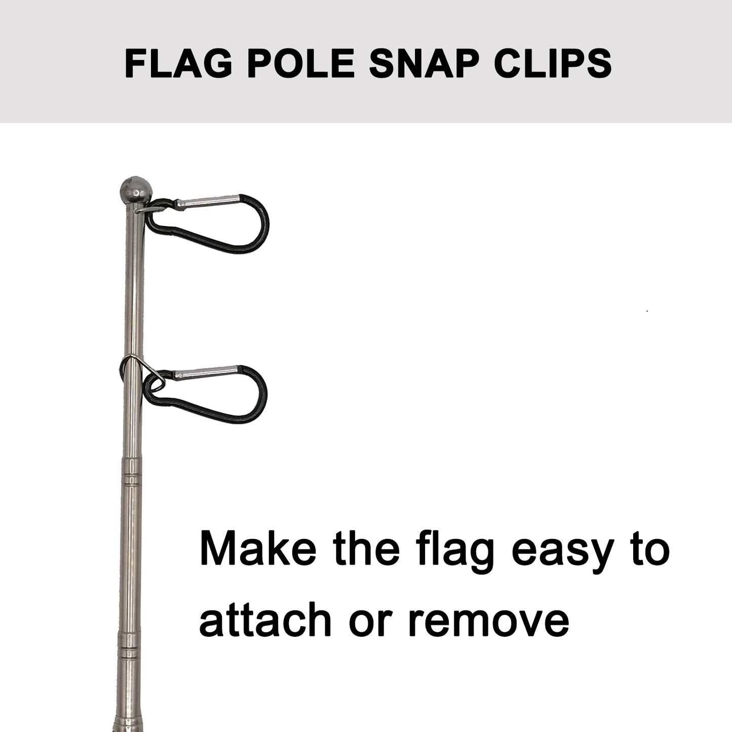 Custom Flag Personalized Flags with Handheld Flagpole Telescopic Stainless Steel Pole with Snap Clips