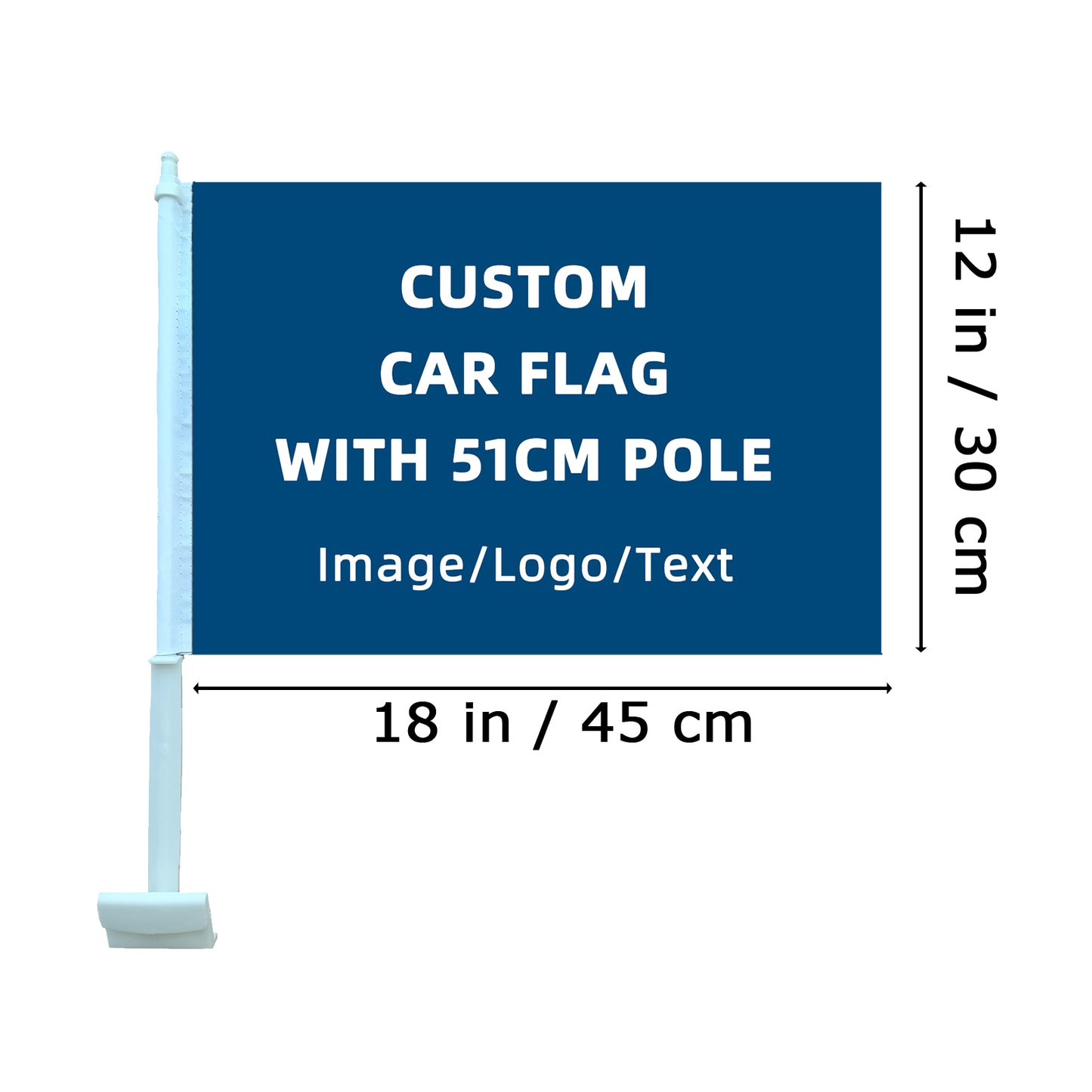 Bagetu Personalized Auto Flag Custom Car Flag Window Clip with 51cm Plastic Pole