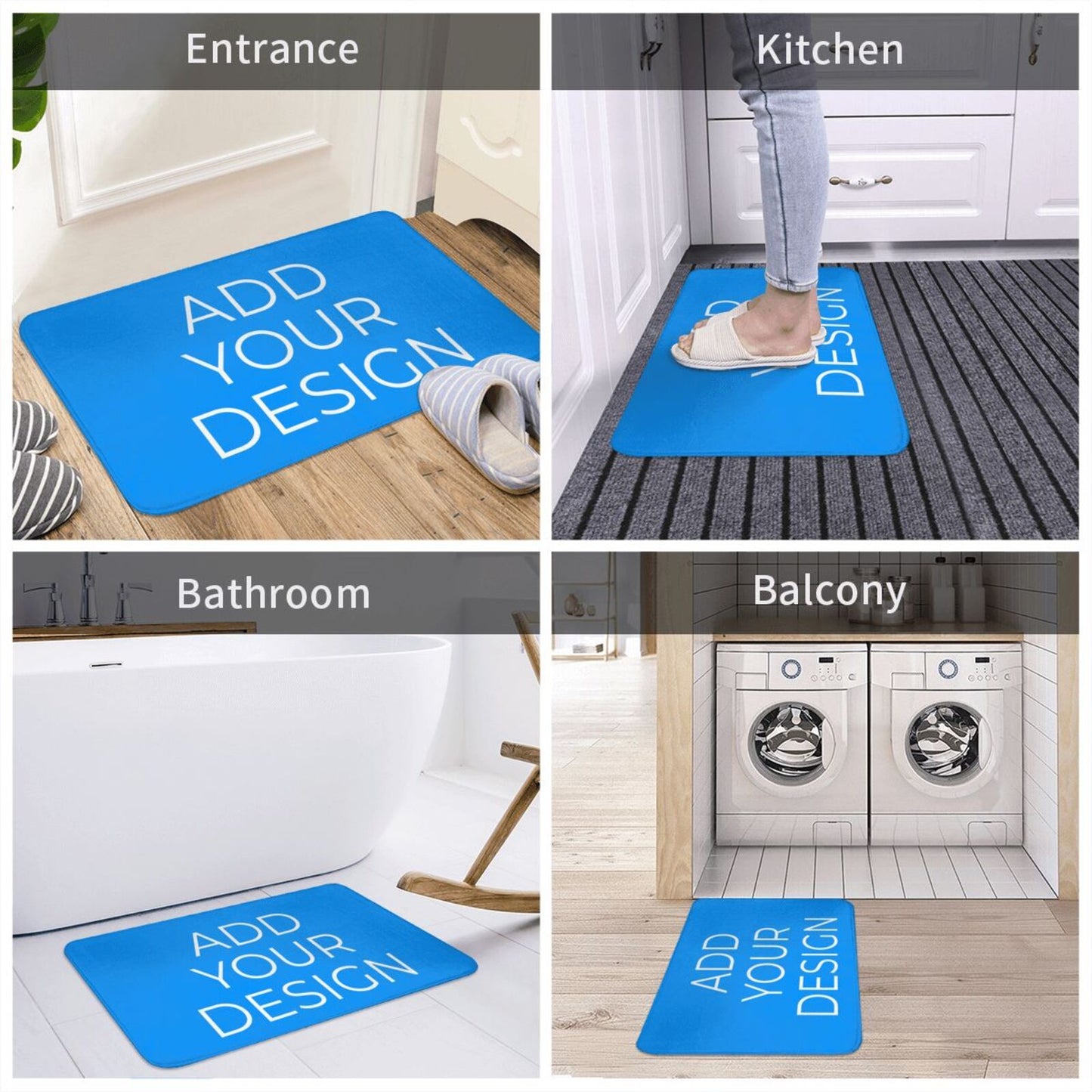 Custom Flannel Area Rug Personalized Carpets Durable Floor Mat Non Slip Doormat