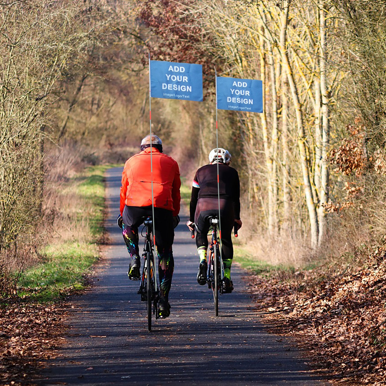 Custom Bicycle Flags with Pole Custom Bike Safety Flag Replacement Pennant Strip for Outdoor Cycling Riding