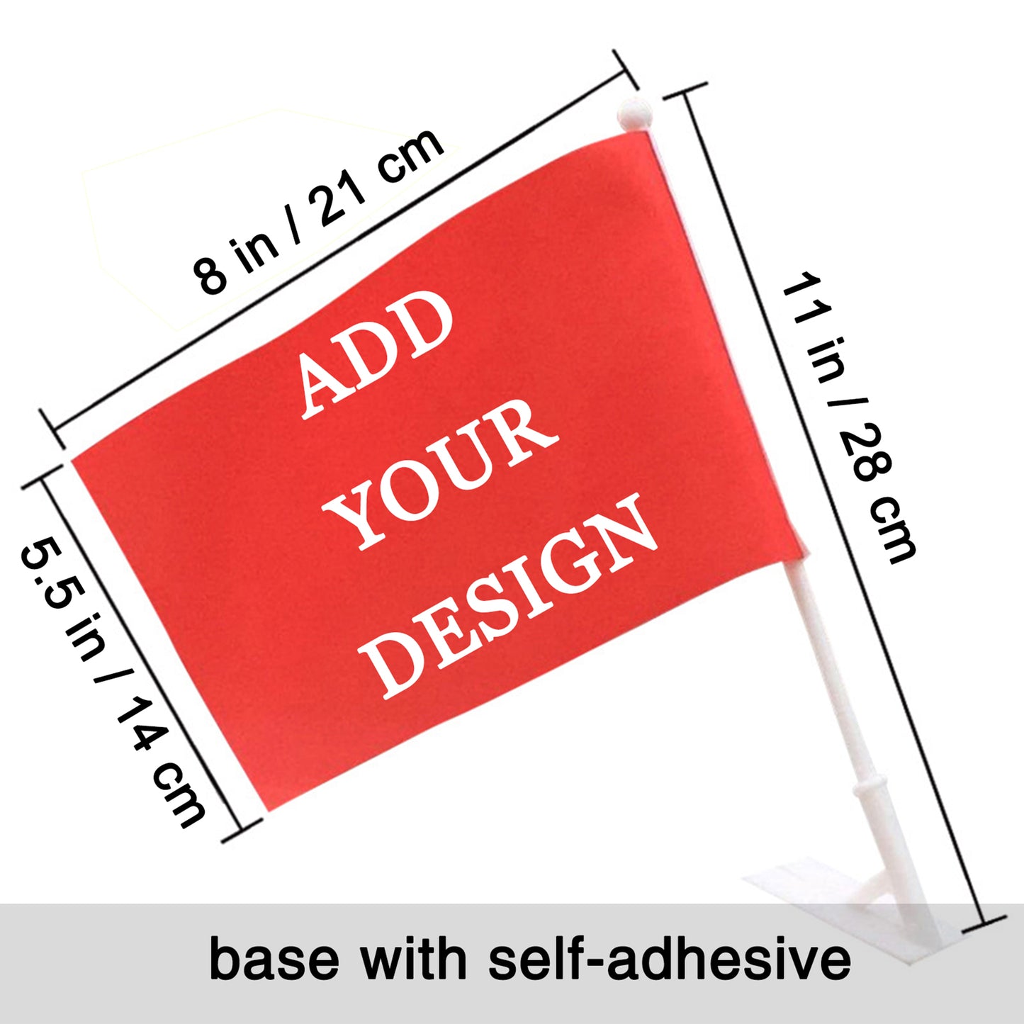 Custom Car Flag 14x21cm,Personalized Small Mini Auto Flag for Outdoor Outside Door Wall Decor with Pole