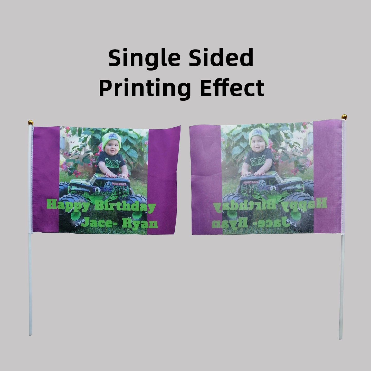 Custom Stick Flag,Personalized Small Mini Flags Portable Hand Held Waving with Pole