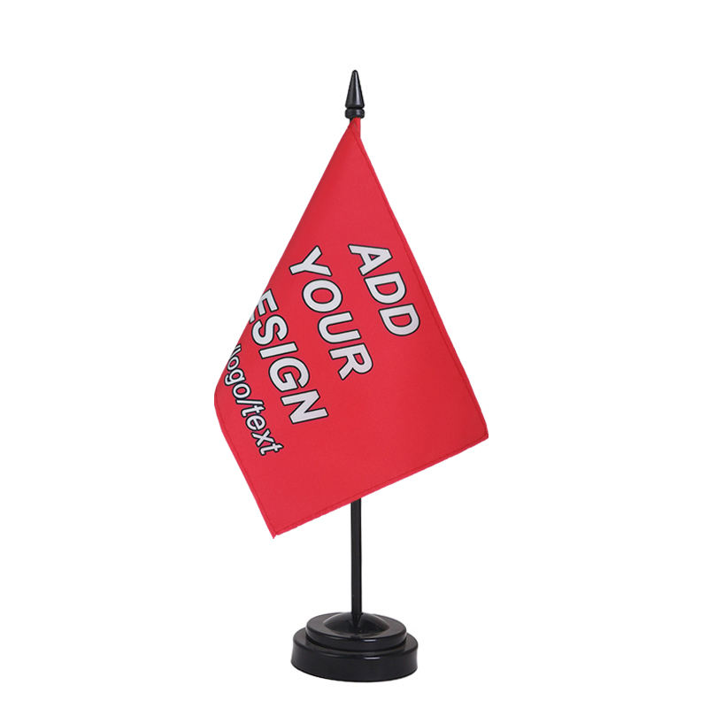 Custom Desk Flag Personalized Table Flags Diy Desktop Office Flag Set with Pole Black Base