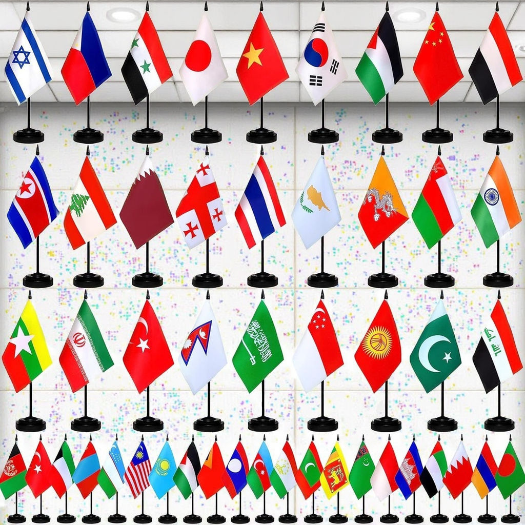 Custom Desk Flag Personalized Table Flags Diy Desktop Office Flag Set with Pole Black Base