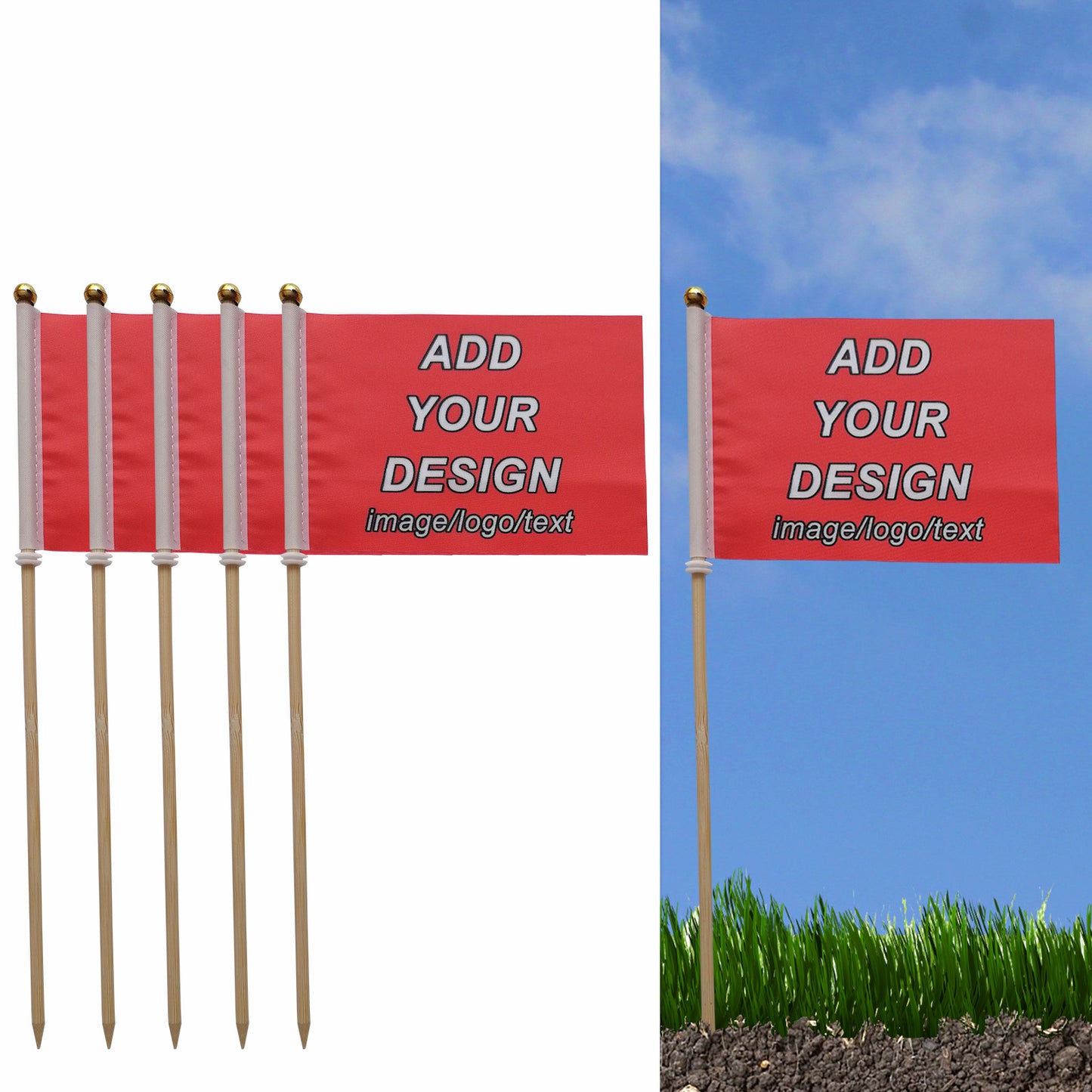 Custom Marking Flags for Lawn Personalized Garden Flag Marker Yard Signs with Stake