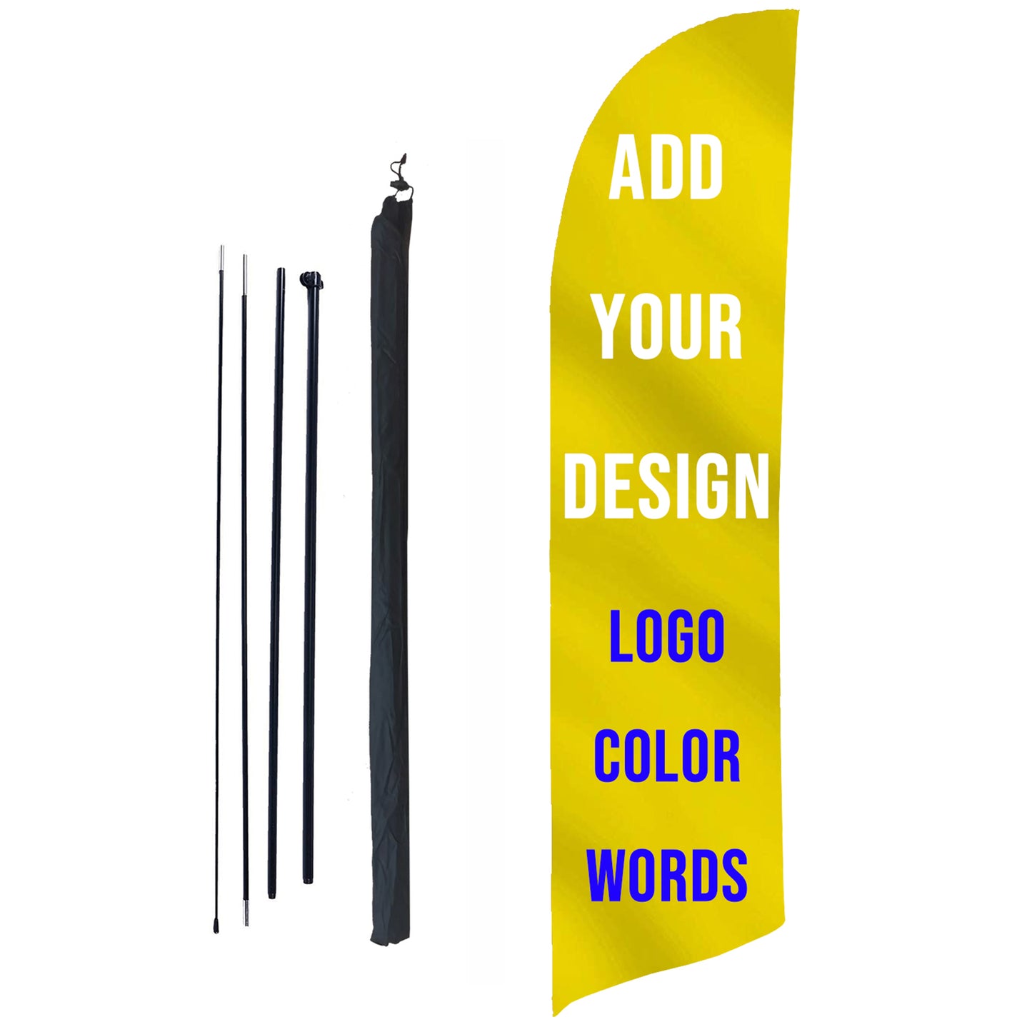 Personalized Feather Flag Pole Kit Custom Made Store Banner Business Sign