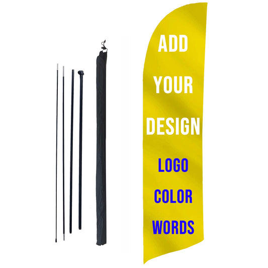Personalized Feather Flag Pole Kit Custom Made Store Banner Business Sign