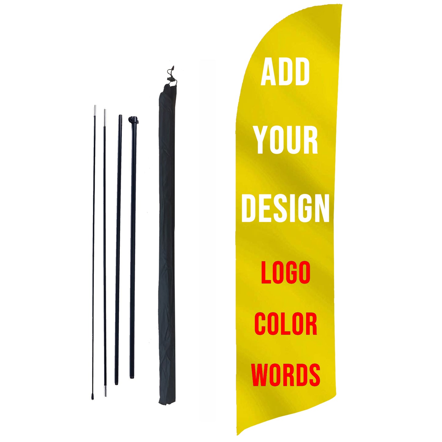 Personalized Feather Flag Pole Kit Custom Teardrop Banner Store Business Sign