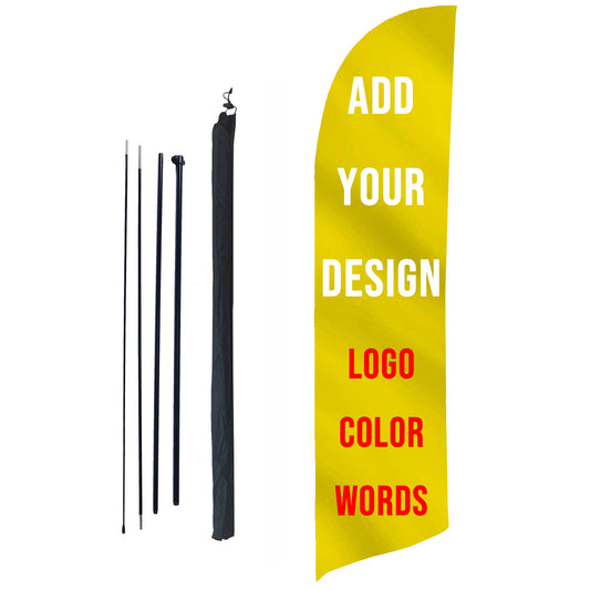 Personalized Feather Flag Pole Kit Custom Teardrop Banner Store Business Sign