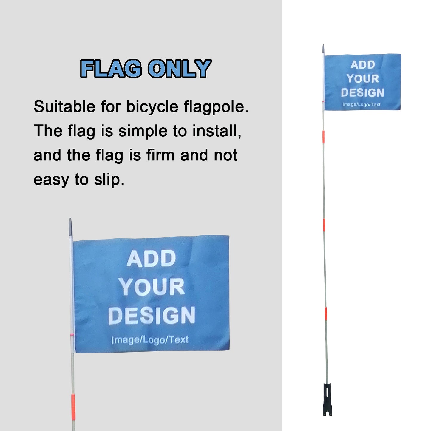 Custom Bike Safety Flag Personalized Bicycle Flags  for Outdoor Cycling Riding