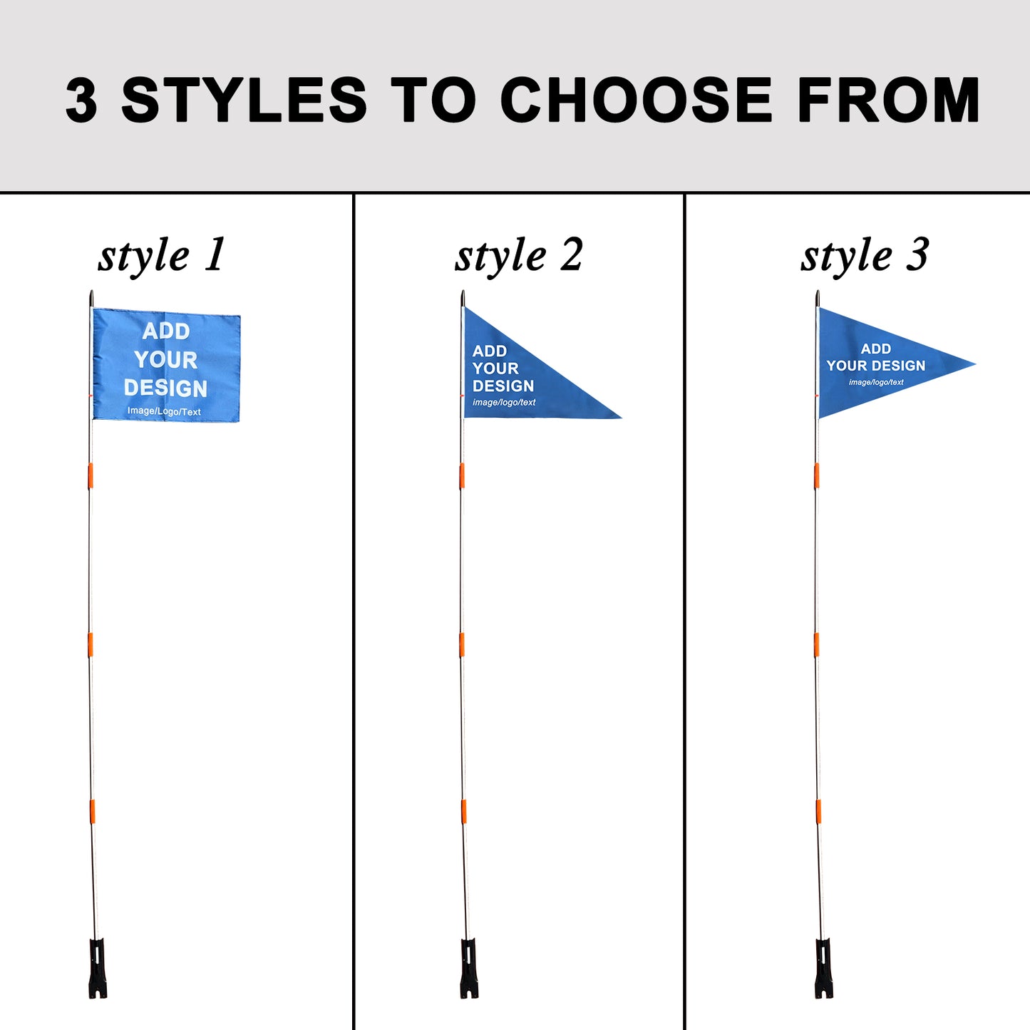 Custom Bicycle Flags with Pole Custom Bike Safety Flag Replacement Pennant Strip for Outdoor Cycling Riding