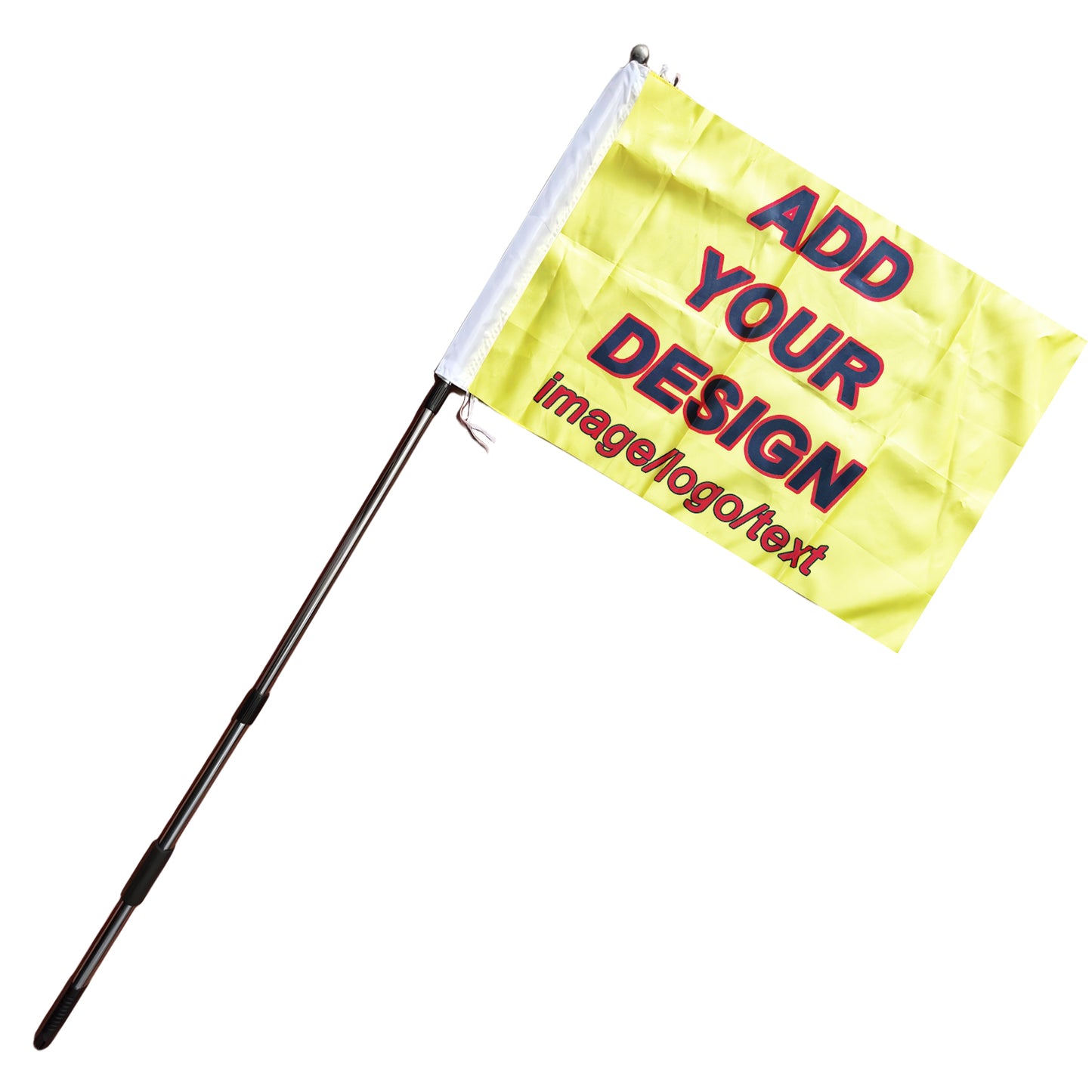 Custom Flag Personalized Hand Held Flag Banner with Metal Pole Flagpole Telescopic Extendable for Gathering Parade Party
