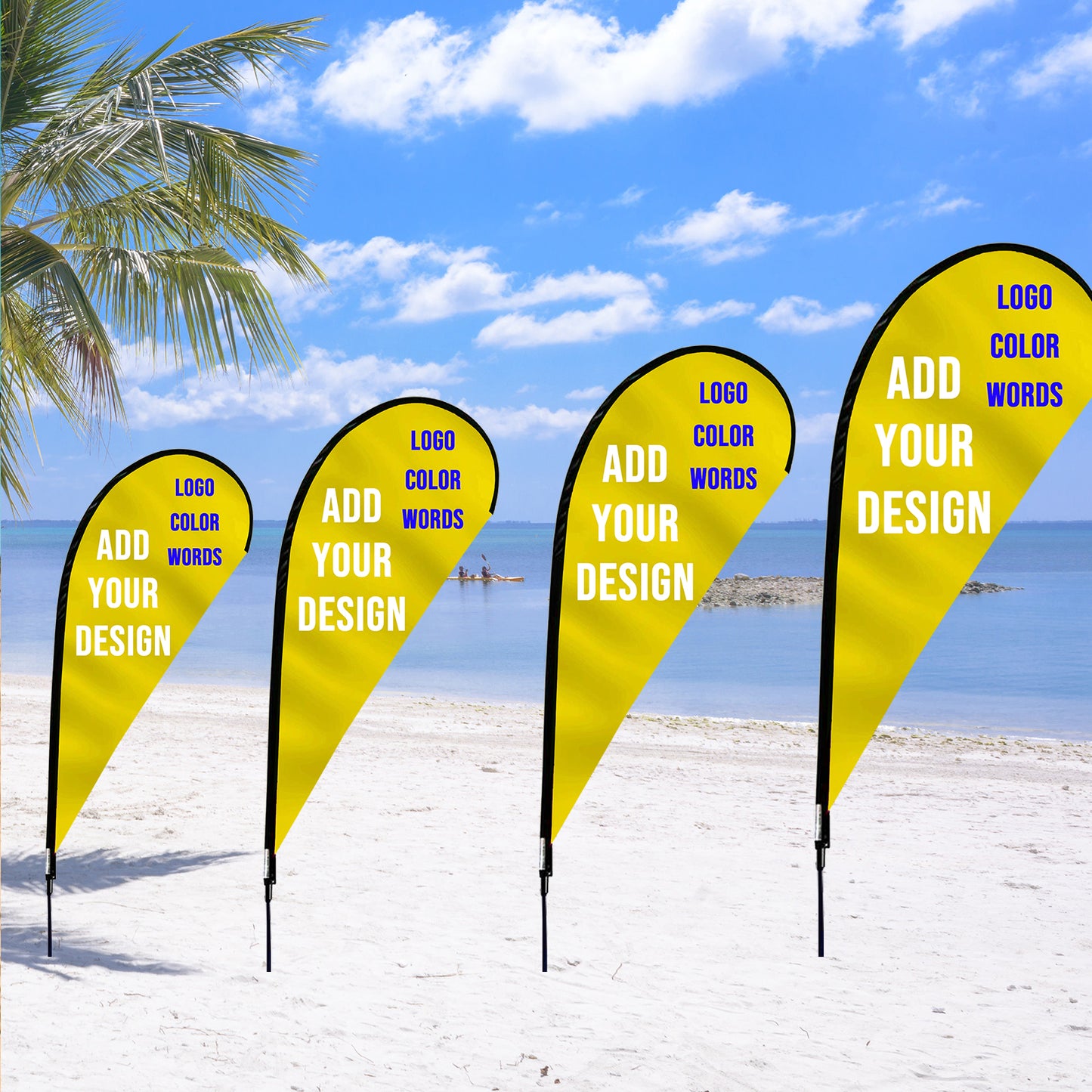 Kundenspezifische Federfahnen für Unternehmen, personalisierte Strandfahnen-Banner (nur Fahne) 