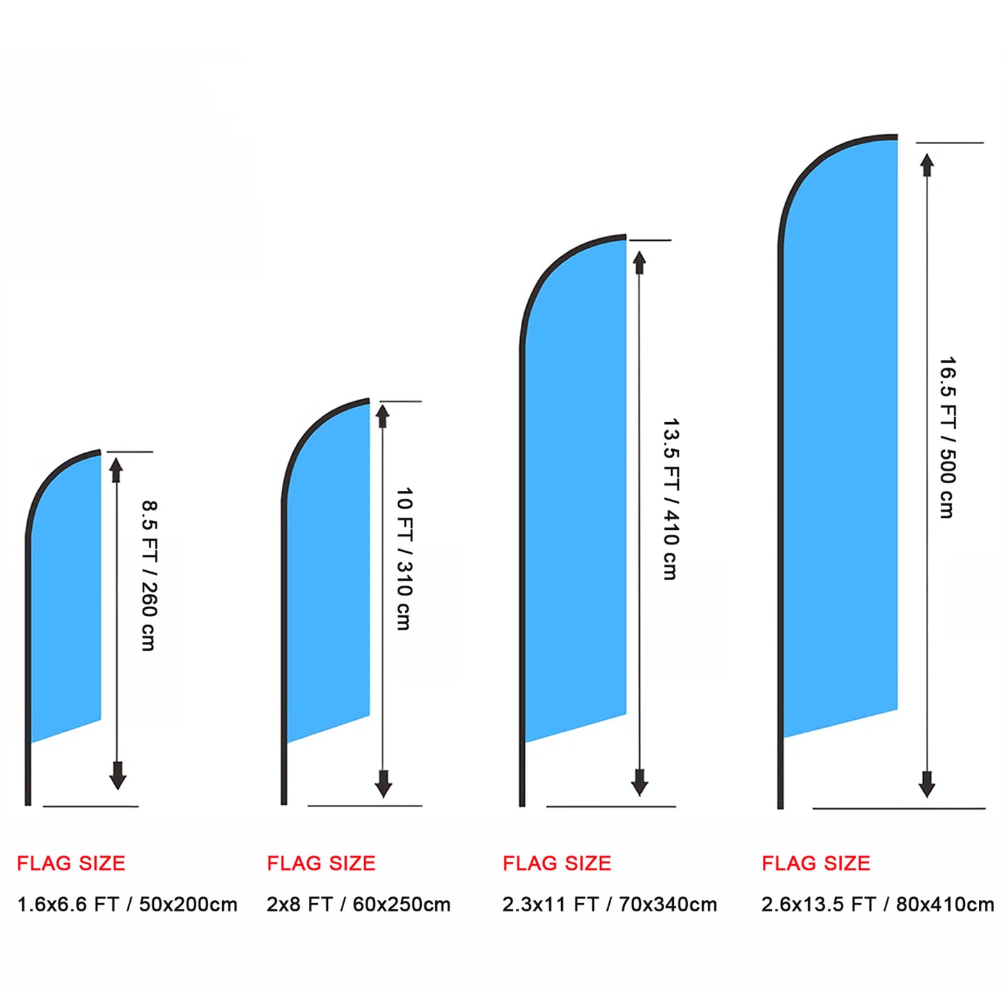 Feather Beach Flagpole Teardrop Accessories Flag Pole Flagpole Set- with Pole Set, Cross Base, Ground Spike